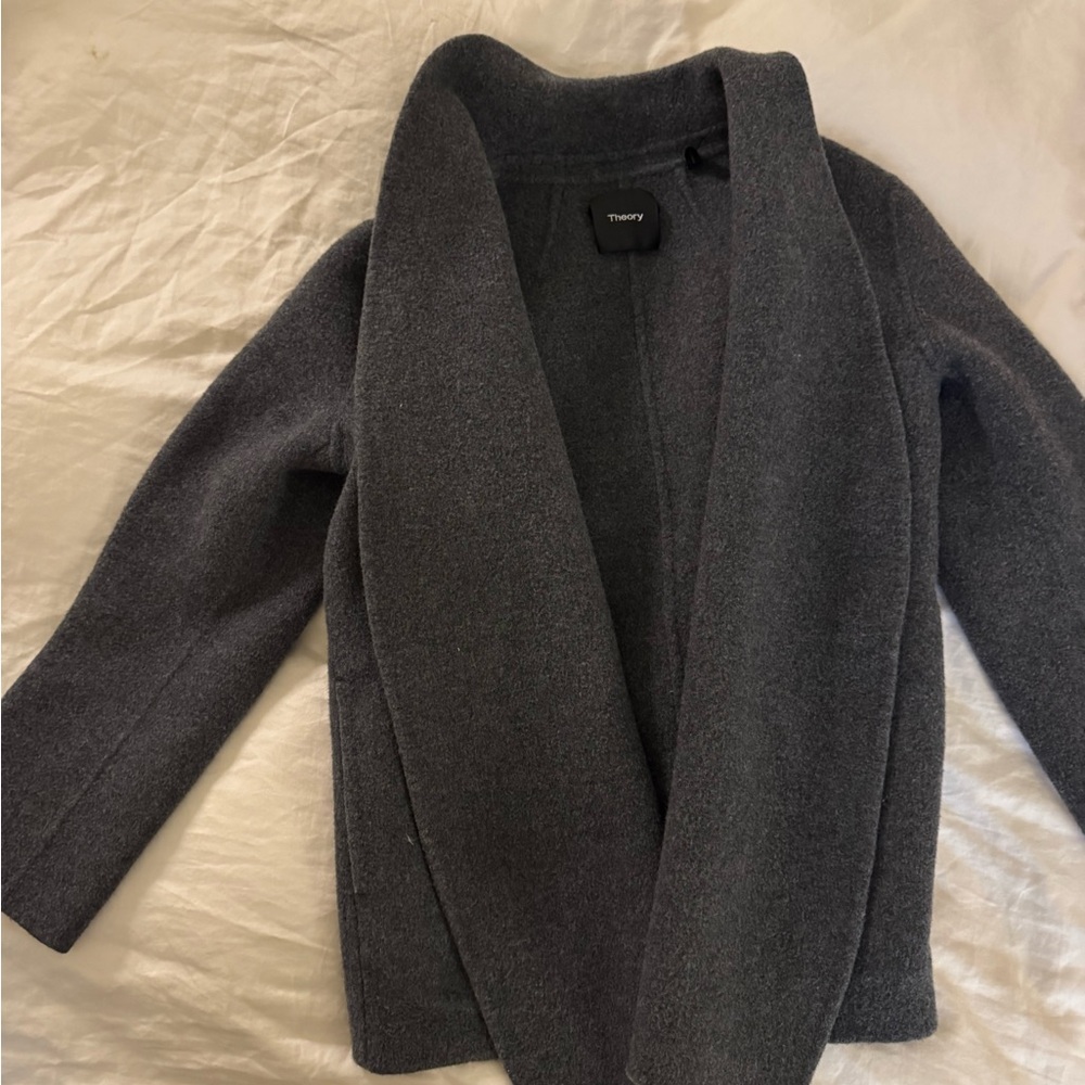 Theory Charcoal Open Front Jacket